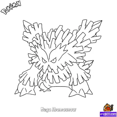 Free printable Mega Abomasnow Coloring Page - Free Printable Pokemon Coloring Sheets coloring page